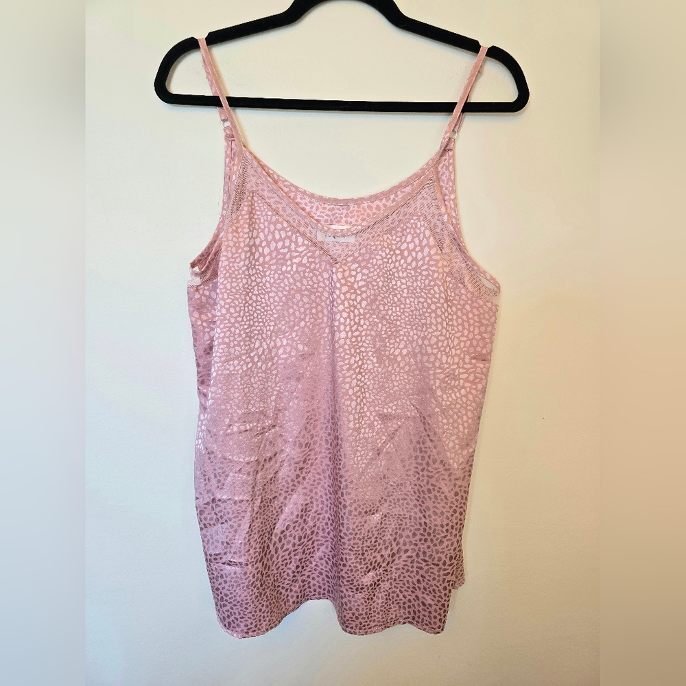 Light Pink Animal Print Satin Cami Tank